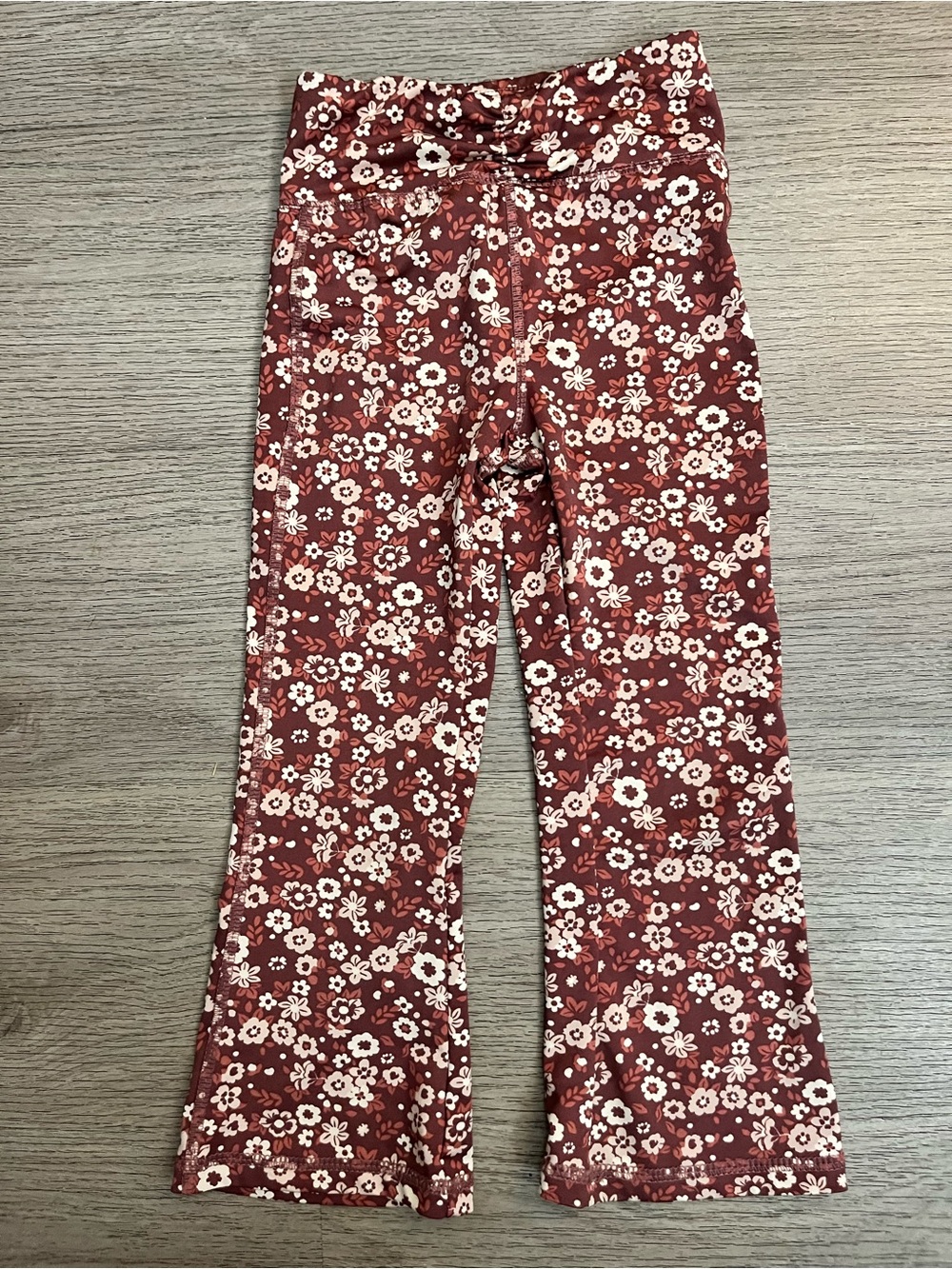 Nicole Miller Sport Girls Rust Floral Wide-Leg Pants